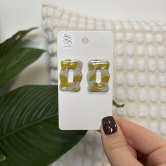 Kolczyki - pofalowany prostokąt